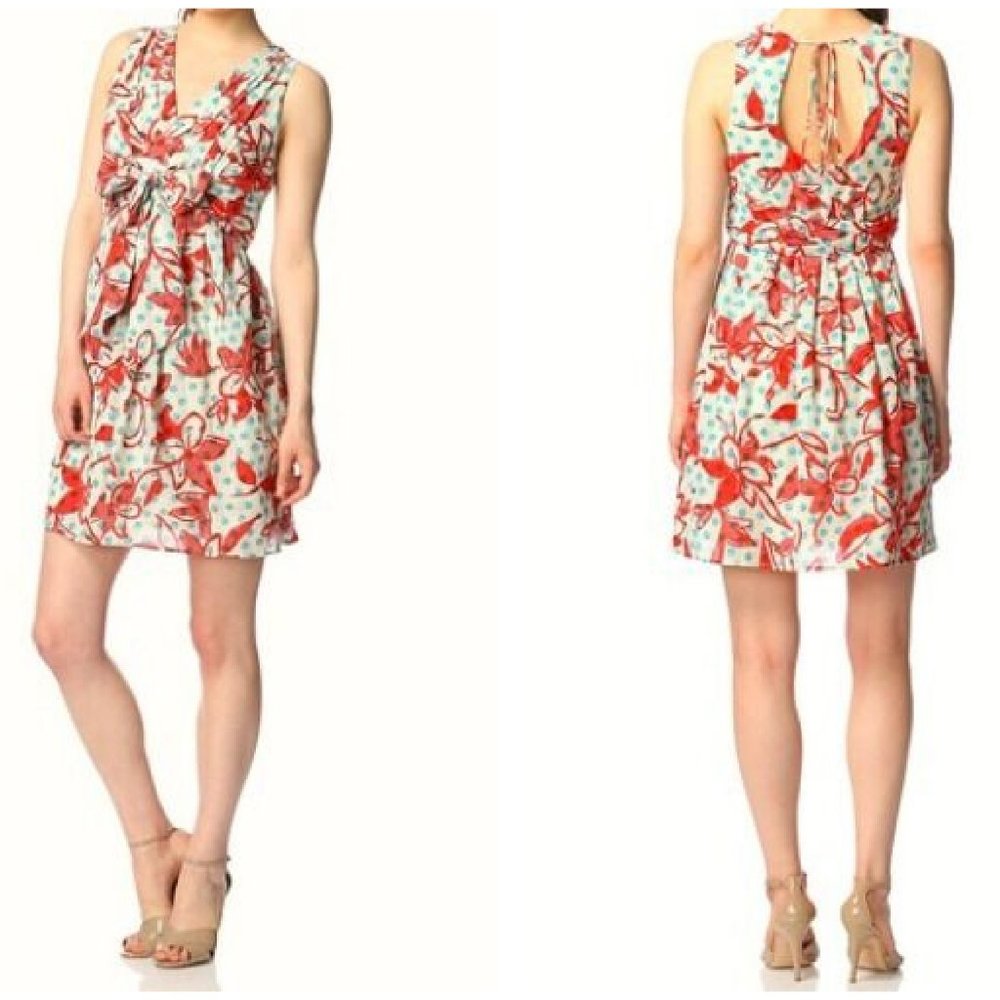 Eva Franco for Anthropologie Fit & Flare Floral Cut Out Day Dress NEW 10 $320